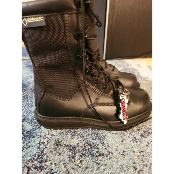 ROCKY COMBAT Service BOOTS BLACK SIZE 6 USA Wide #804A MEN'S NEW Gore-Tex Vibram - Picture 1 of 11
